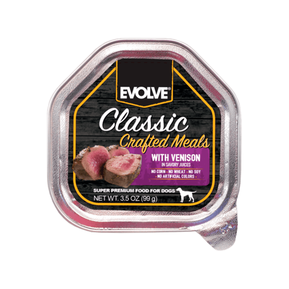 Alimento Húmedo Para Perro Evolve Classic Bandeja Crafted Meals Venado 99 g
