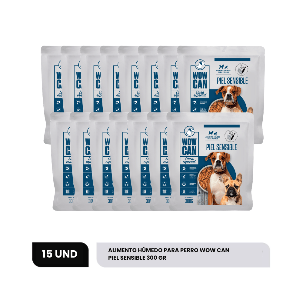 Combo Alimento Húmedo Para Perro Wow Can
Piel Sensible x15 15 Un