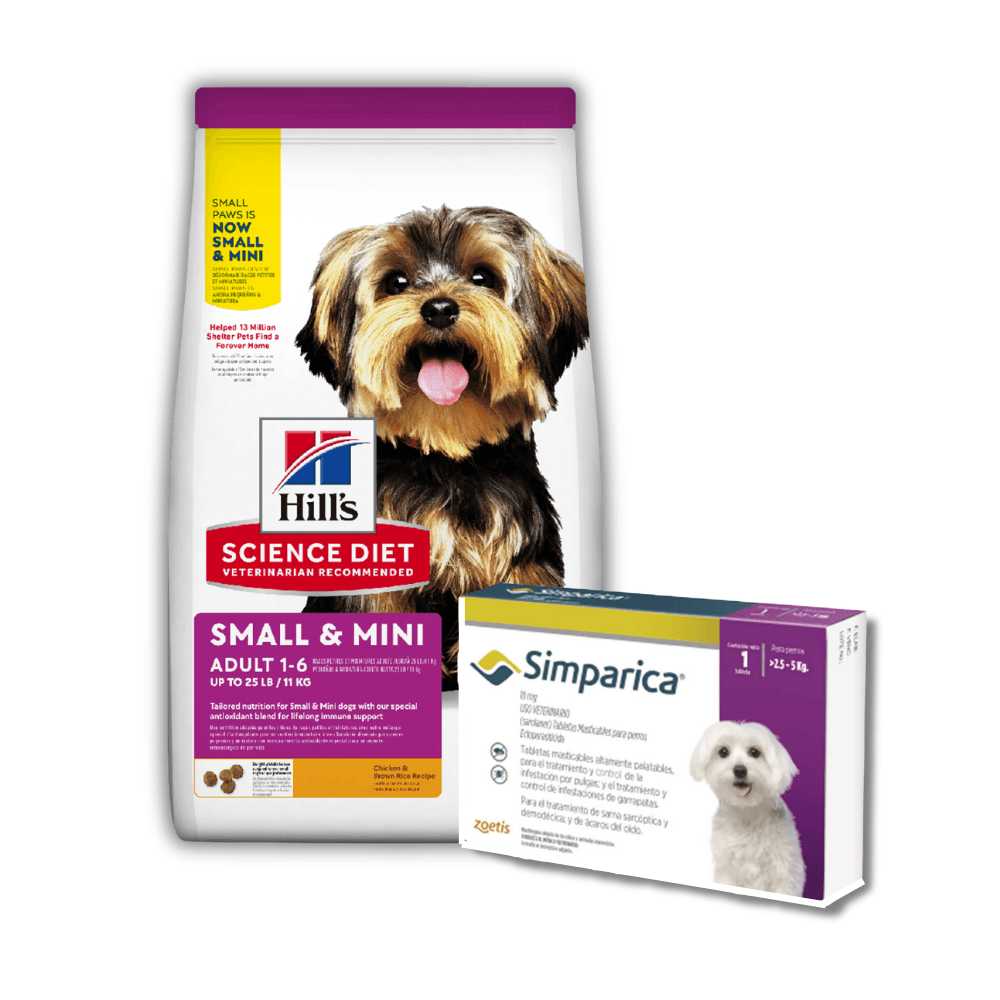 Combo Hill’s Science Diet para Perro Small & Mini + Antipulgas Simparica 1 u