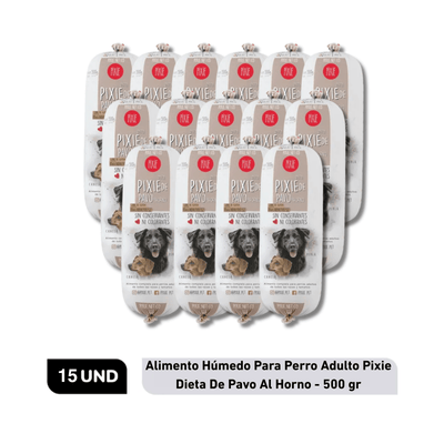 Combo Alimento Húmedo Para Perro Adulto Pixie Dieta De Pavo Al Horno x15 15 Un