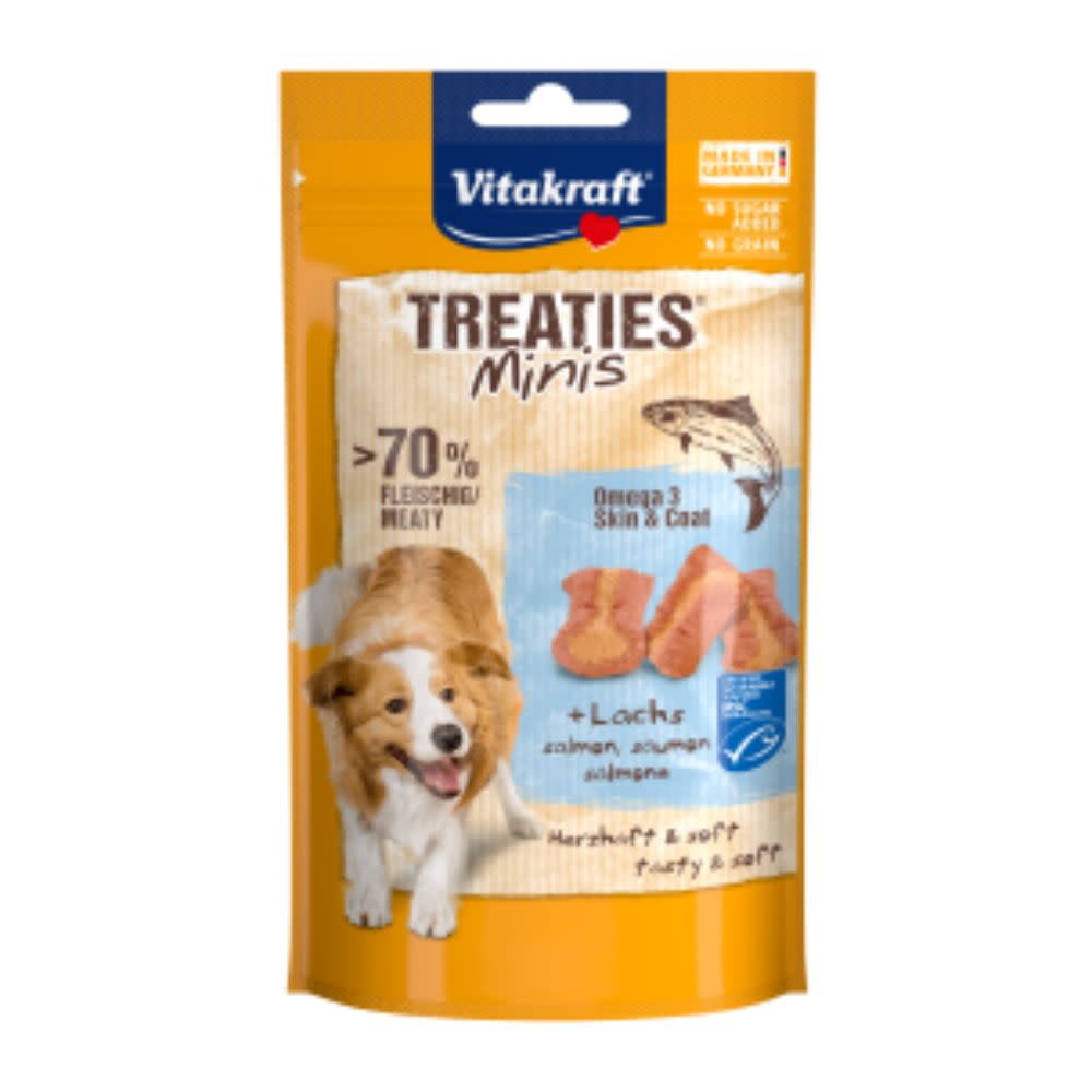 Snack Treaties Minis + Salmón & Omega 3 para perro Vitakraft 48 g