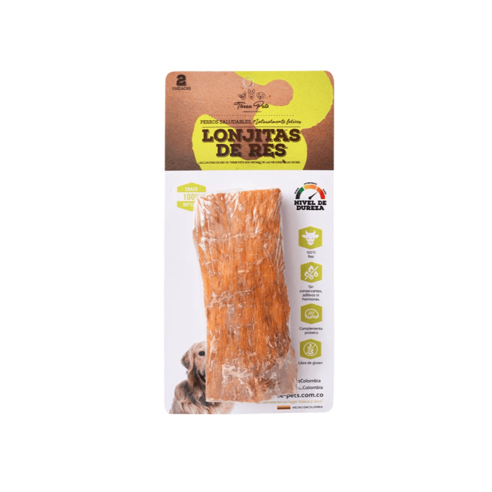 Snack Para Perro Three Pets Longitas De Res 100 g