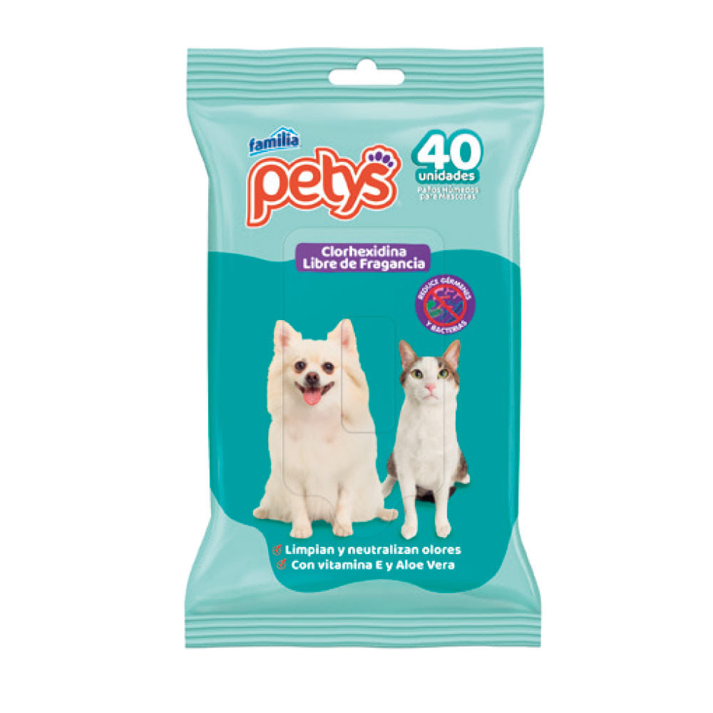 Paños Húmedos Petys Con Clorhexidina 40 u