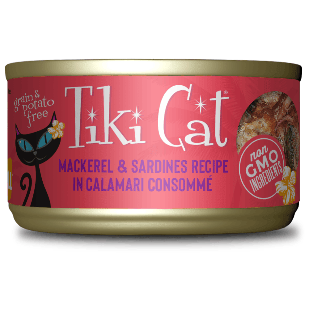 Alimento Húmedo Para Gato Caballa y Sardinas Calamar Tiki Cat 80 g