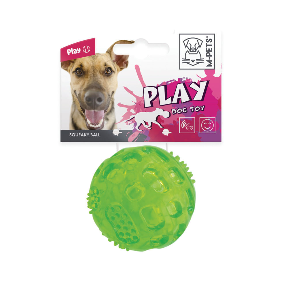 Bola M-Pets Chirriante Verde Para Perro 6,3 cm
