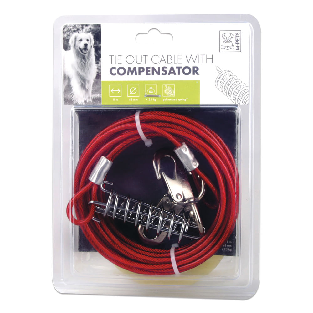 Cable de Amarre Compensador M-Pets Para Perro 8 m