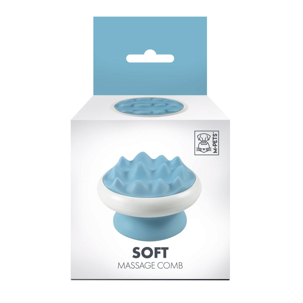 Peine M-Pets Masajeador Soft Azul para Gato 8 x 5,4 cm