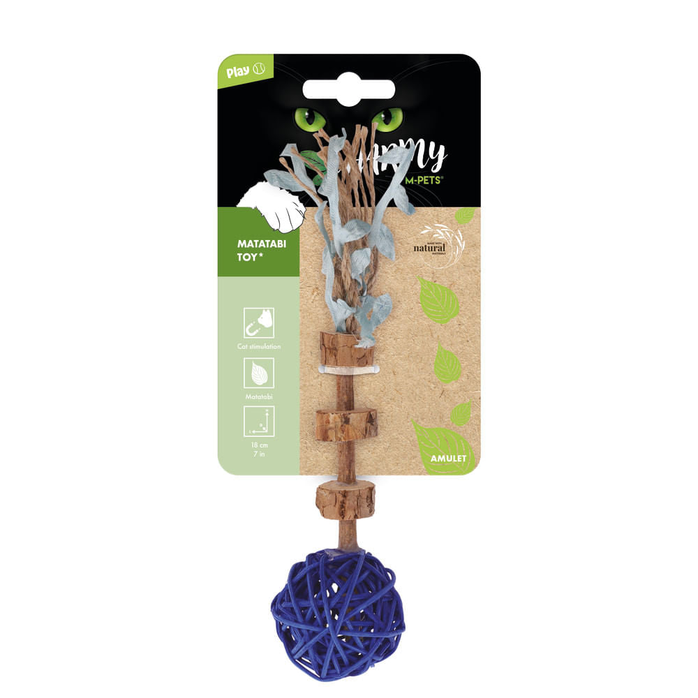 Charmy Juguete Matatabi Amuleto Azul Gato M-pets 18 x 5,5 x 5 cm