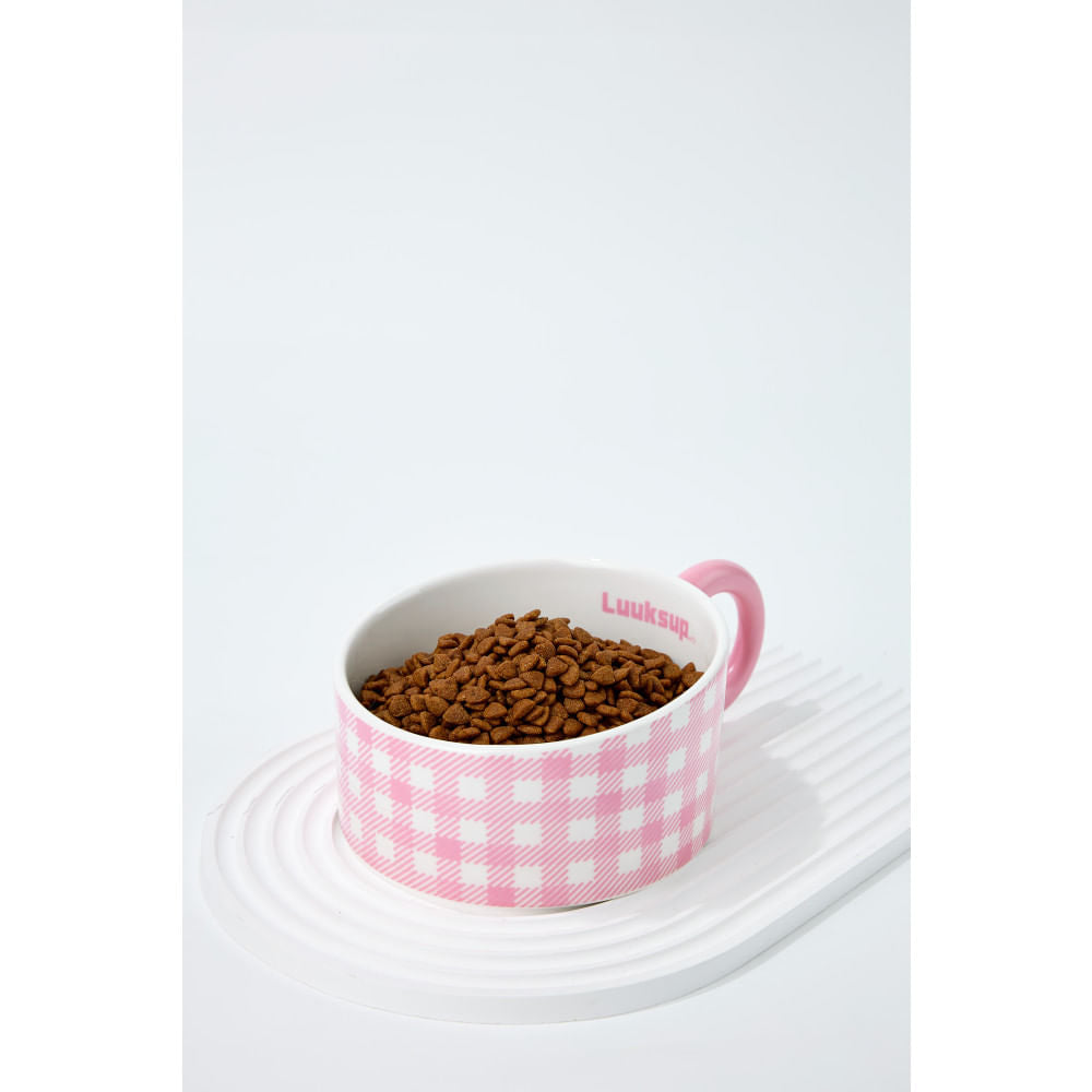 Comedero de cerámica Rosa para mascotas Luuks Up 500 ml