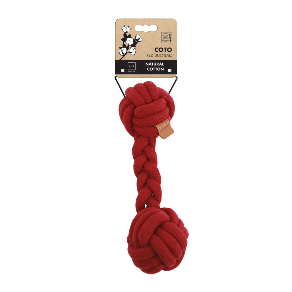 Juguete M-Pets Coto Ecoduo Lazo Rojo Para Perro 28 cm