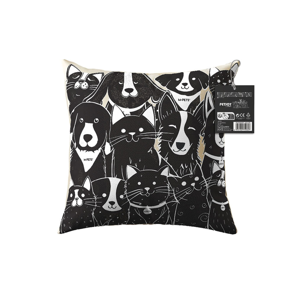 Cojín M-Pets Petjoy Blanco y Negro 36 x 36