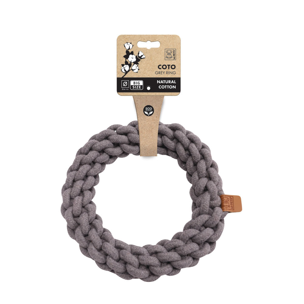 Juguete de cuerda tipo aro gris para perro M-pets 25 cm
