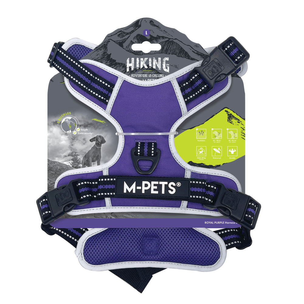 Arnés de Hiking M-Pets Morado Real Para Perro L