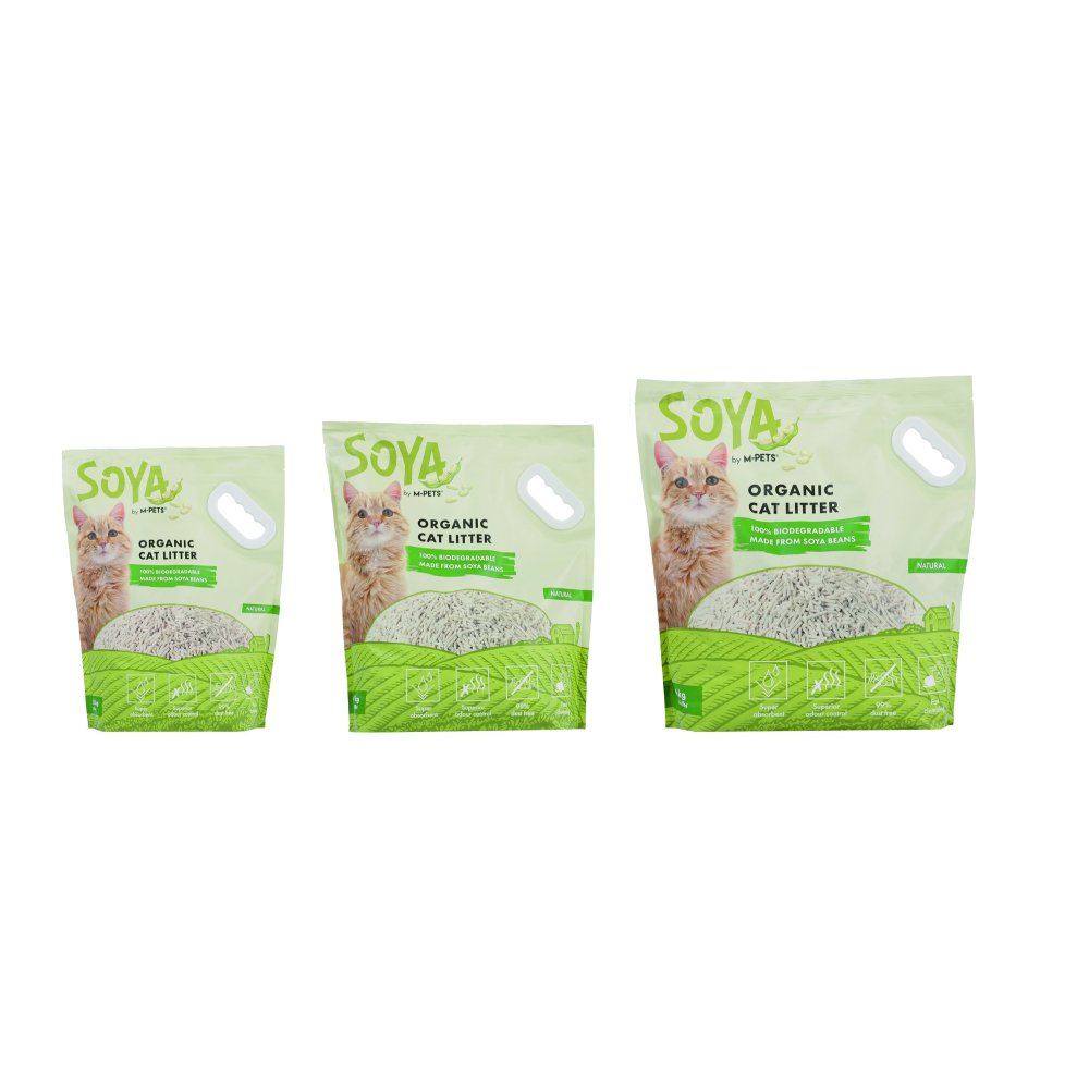 Arena de soya natural para gato M-pets 2,5 kg