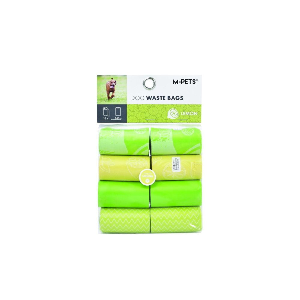 Rollos de bolsas biodegradables aroma limón para perro M-pets Único