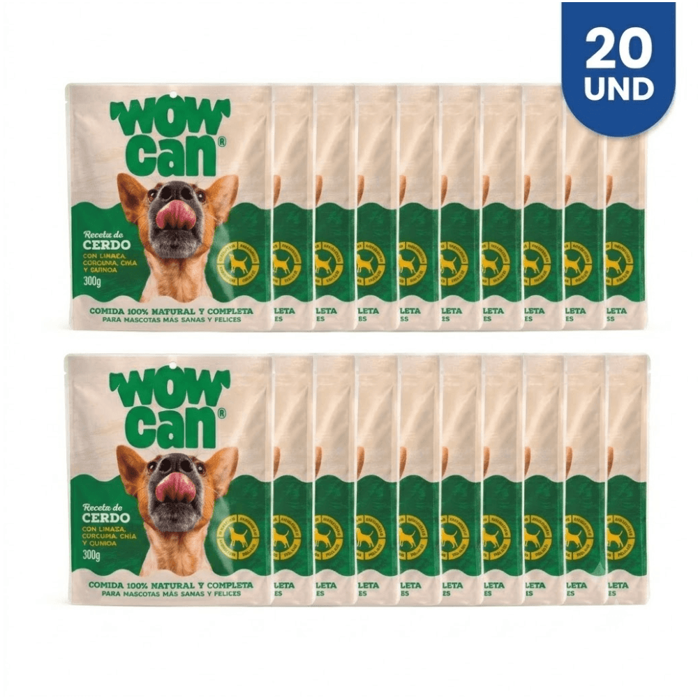 Combo Alimento Húmedo Para Perro Wow Can Cerdo x20 20 Un