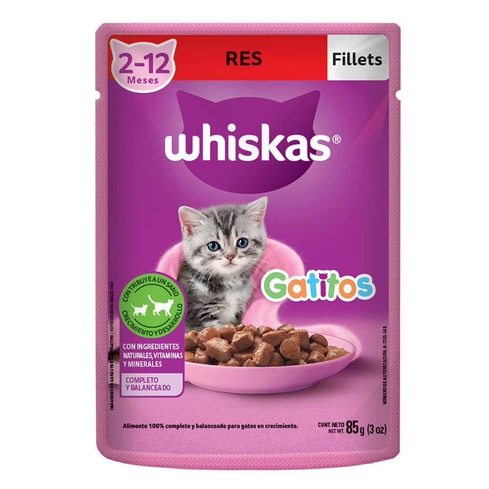 Alimento Húmedo Para Gatitos Whiskas Carne 85 g