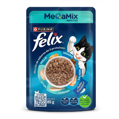 Alimento Húmedo para Gato Felix Megamix Adulto 85 g