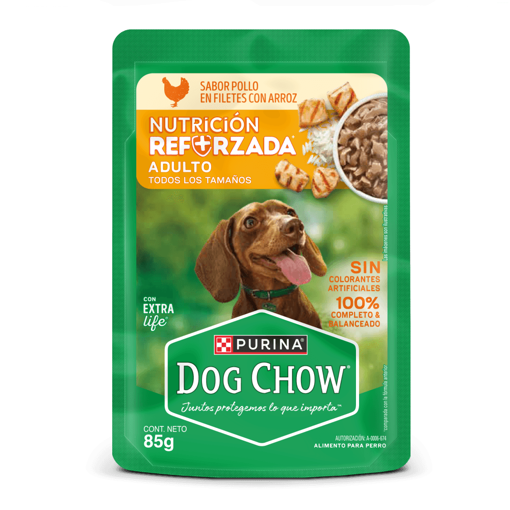 Alimento húmedo para perro adulto Dog Chow sabor pollo 85 g
