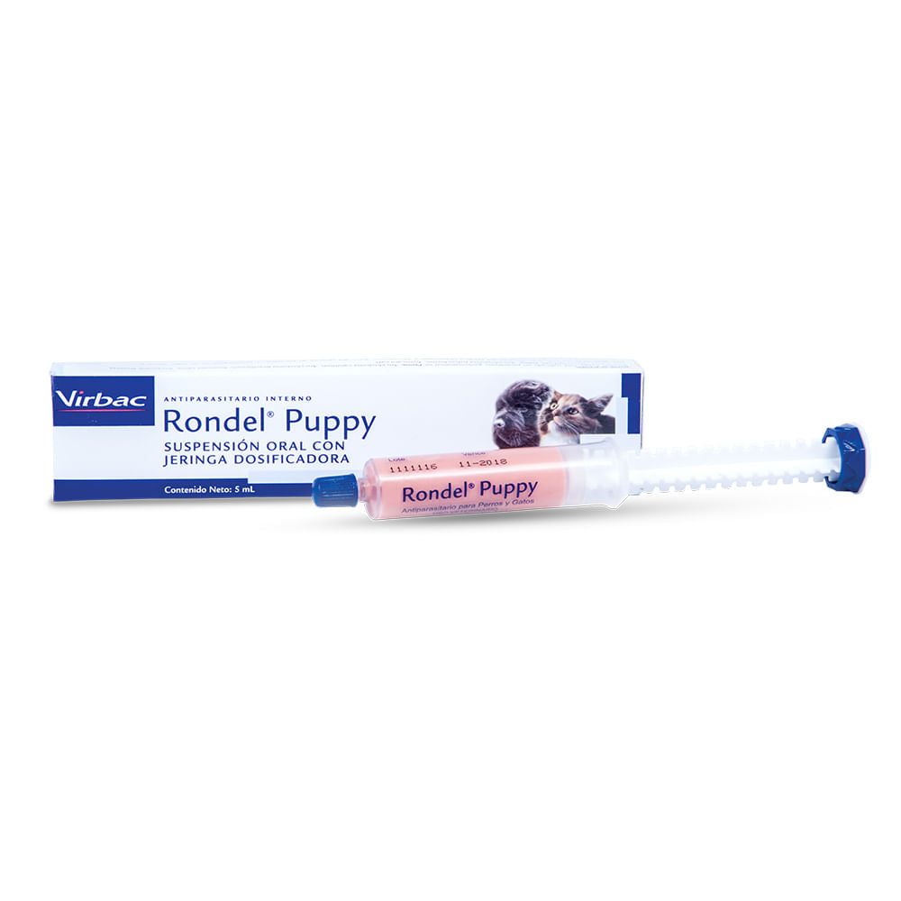 Antiparasitario Interno Para Mascotas Rondel Jeringa Puppy 5 ml