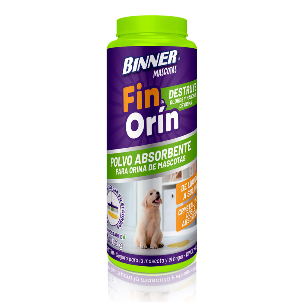 Controlador de Olor en Polvo Absorbente Fin Orín Binner Mascotas 120 g