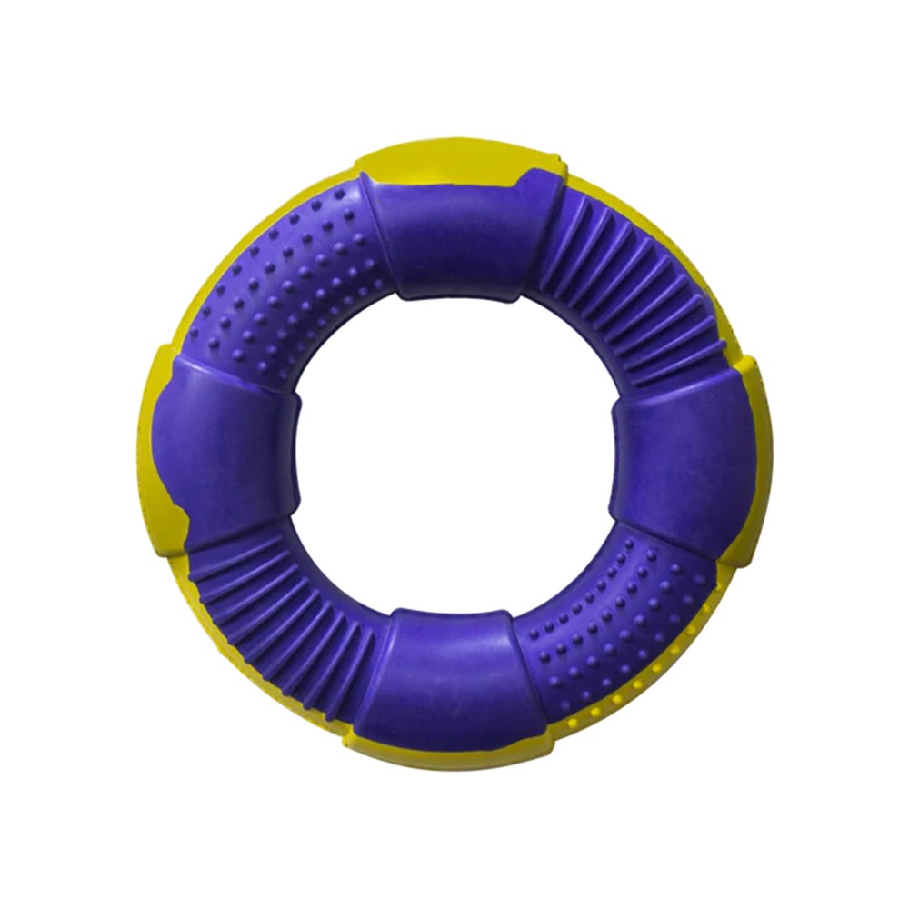 Juguete Aro Violeta y Amarillo para Perro DUR M
