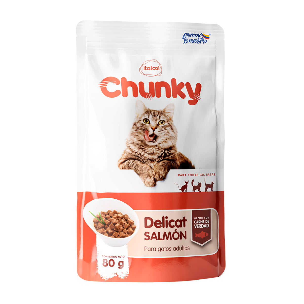 Alimento Húmedo Para Gato Delicat Trozos De Salmón 80 g