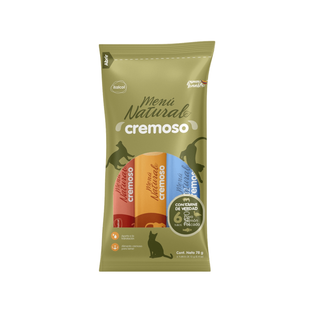 Snack Para Gato Chunky Menú Natural Cremoso Surtido (13 g u) 6 u