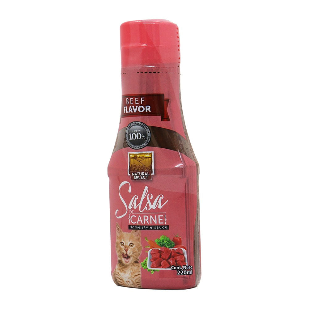 Snack Semi Húmedo Salsa Natural Select Gatos Sabor a Carne 220 ml