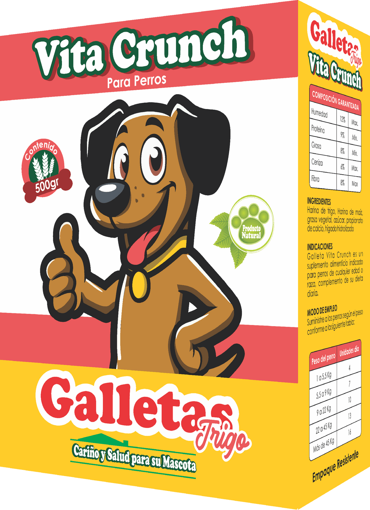 Snack Para Perro Vita Crunch Galleta Caja Trigo 500 g