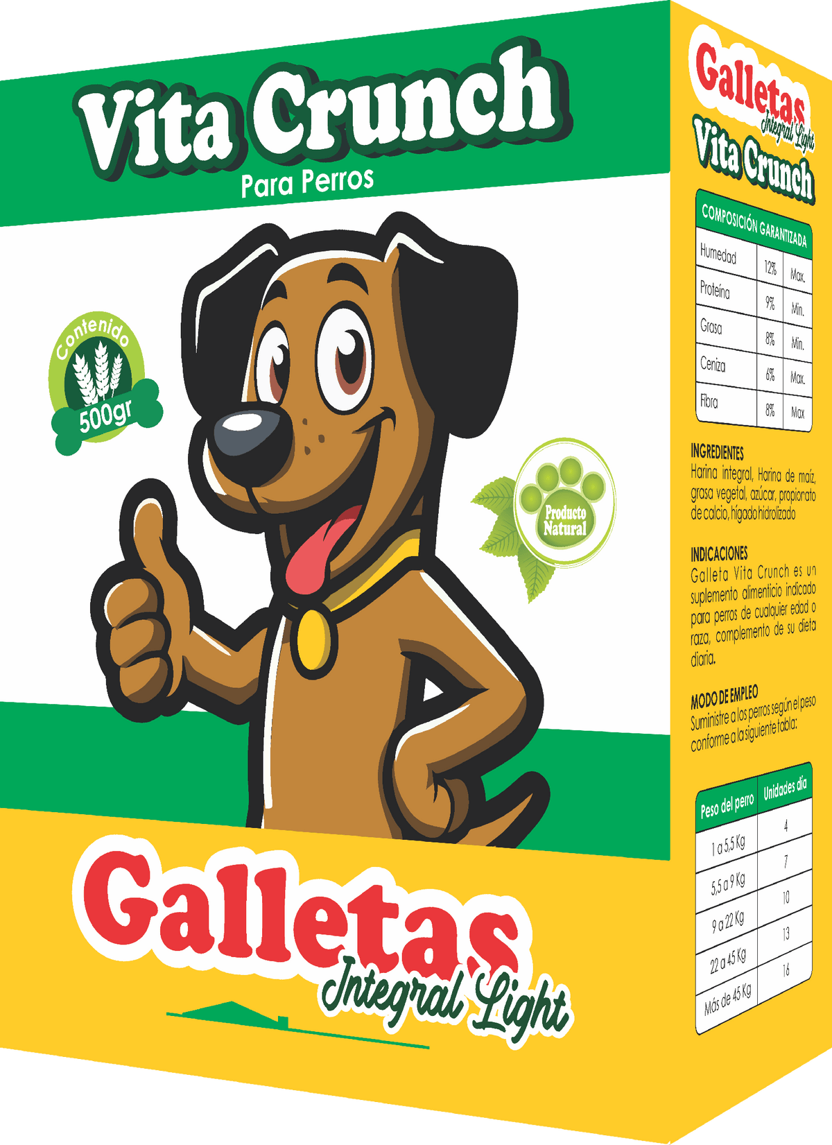 Snack Para Perro Vita Crunch Galleta Caja Integral 500 g