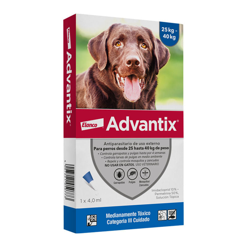 Antipulgas Garrapatas Y Mosquitos Advantix Perros Mas 25 kg