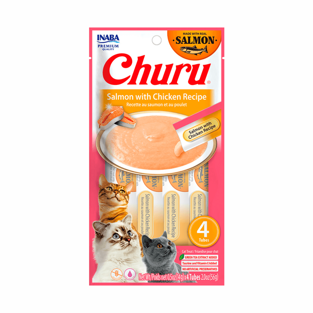 Snack Churu Salmón y Pollo para Gato 4 x 14 g