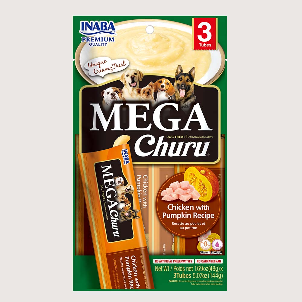 Snack Para Perro Mega Churu Pollo con Calabaza 3 TUBOS X 48 g