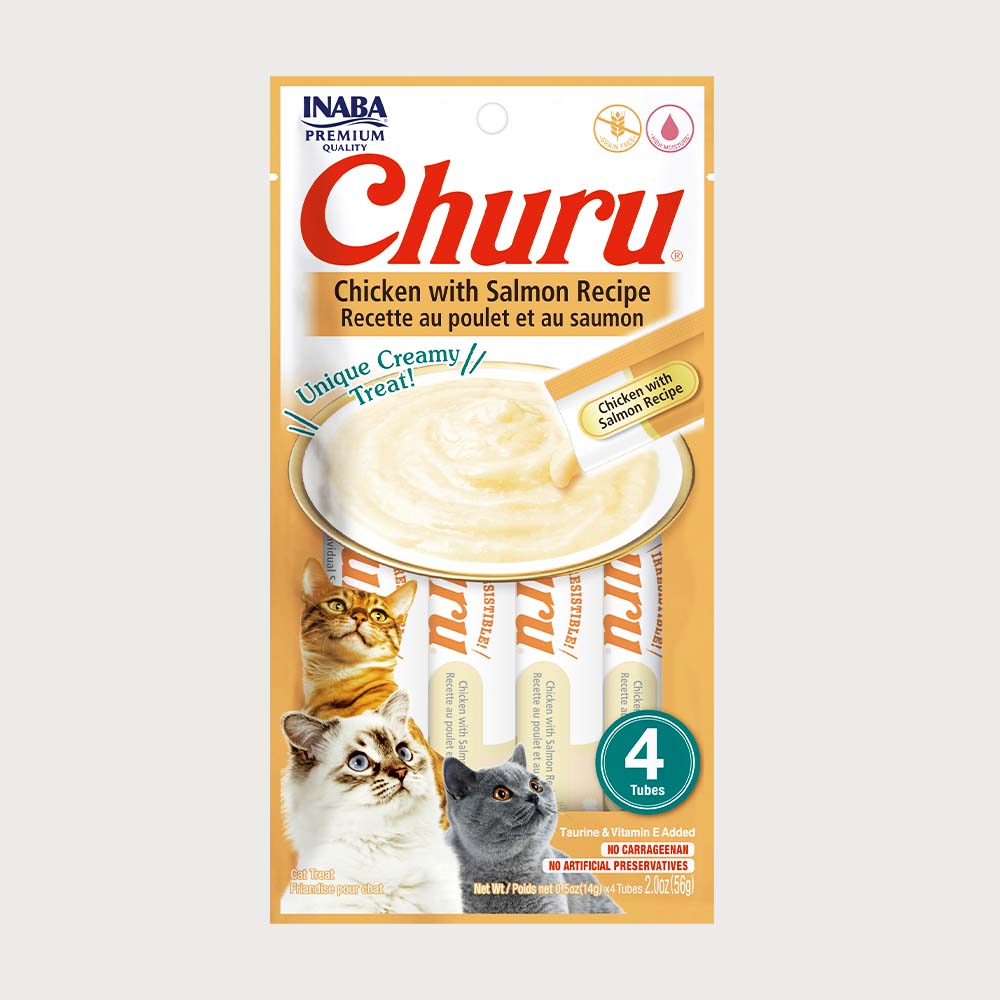 Snack Cremoso Para Gato Inaba Churu Pollo Y Salmón 56 g
