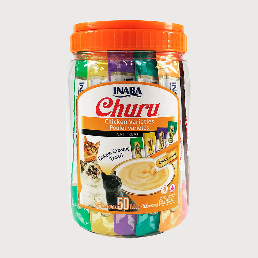 Snack Para Gato Churu Pollo Mariscos Variedad 50 u X 14 g