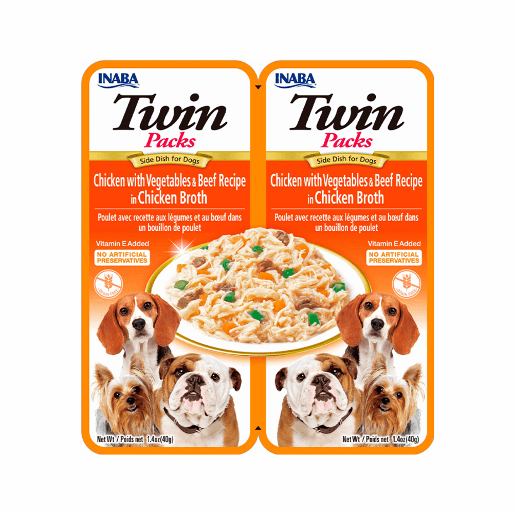 Snack Twin Pack Pollo Vegetales y Carne para Perro Inaba 2 x 40 g