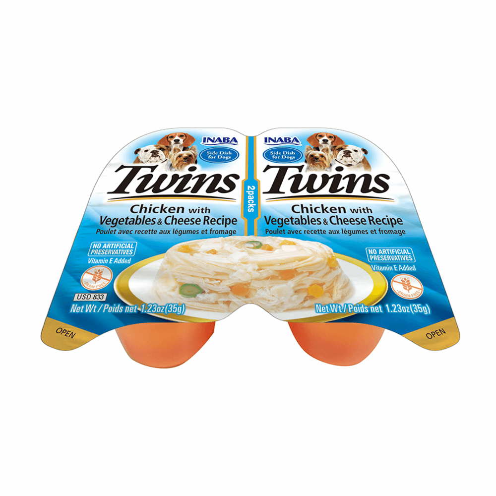 Snack Dog Twins Pollo Vegetales y Queso para Perro Inaba 2 x 35 g