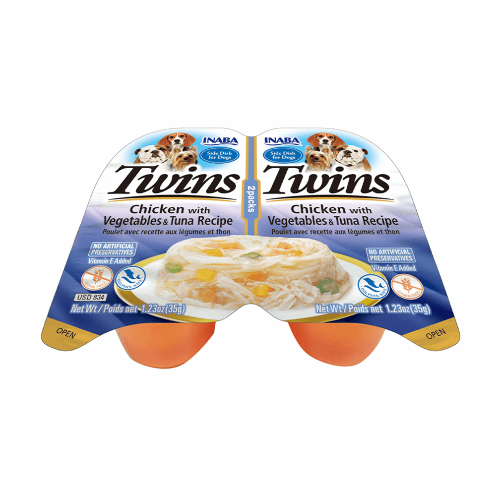 Snack Dog Twins Pollo Vegetales y Atún para Perro Inaba 2 x 35 g