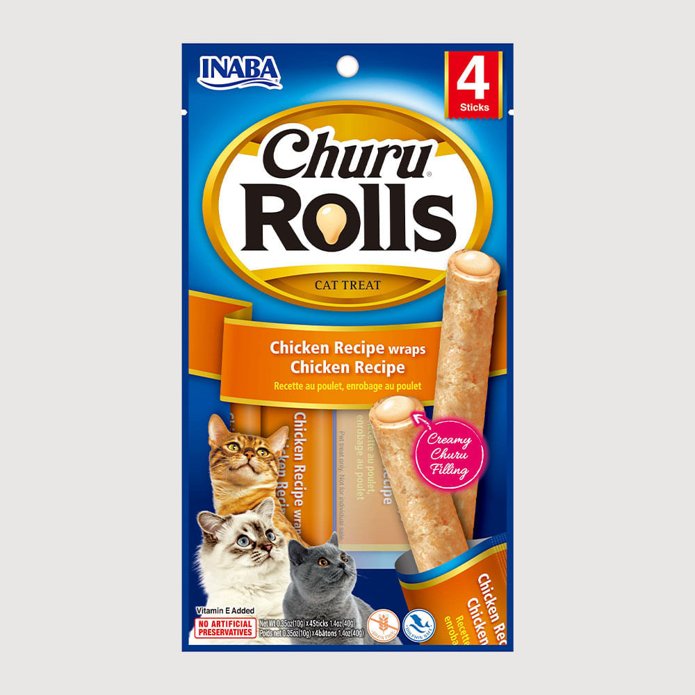 Snack Para Gato Churu Rolls Pollo 40 g - 4 Piezas