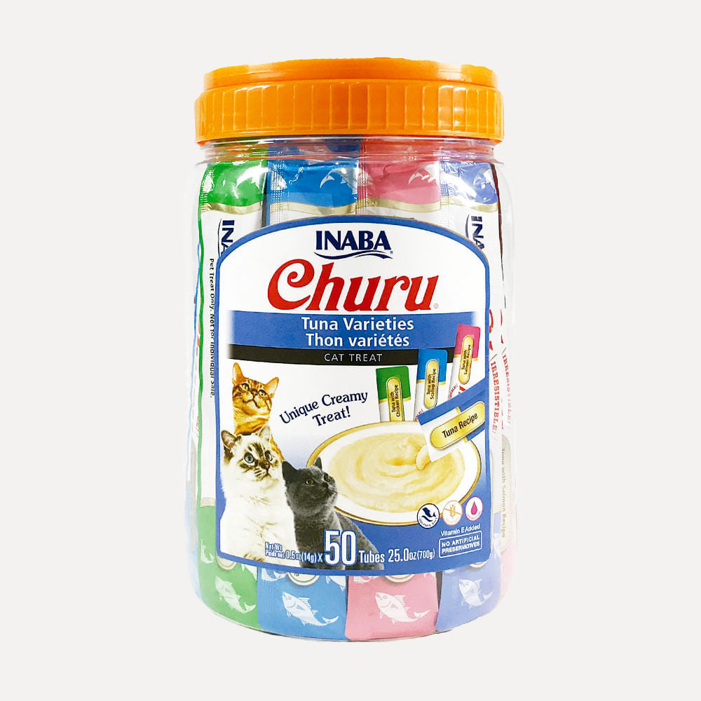 Snack Cremoso Bombonera Para Gato Inaba Churu Sop Tuna Varietes 50 u X 14 g
