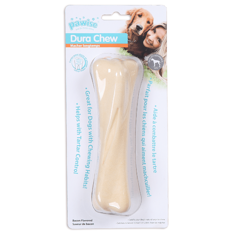 Juguete Para Perro Pawise Hueso Sabor Tocino Beige L