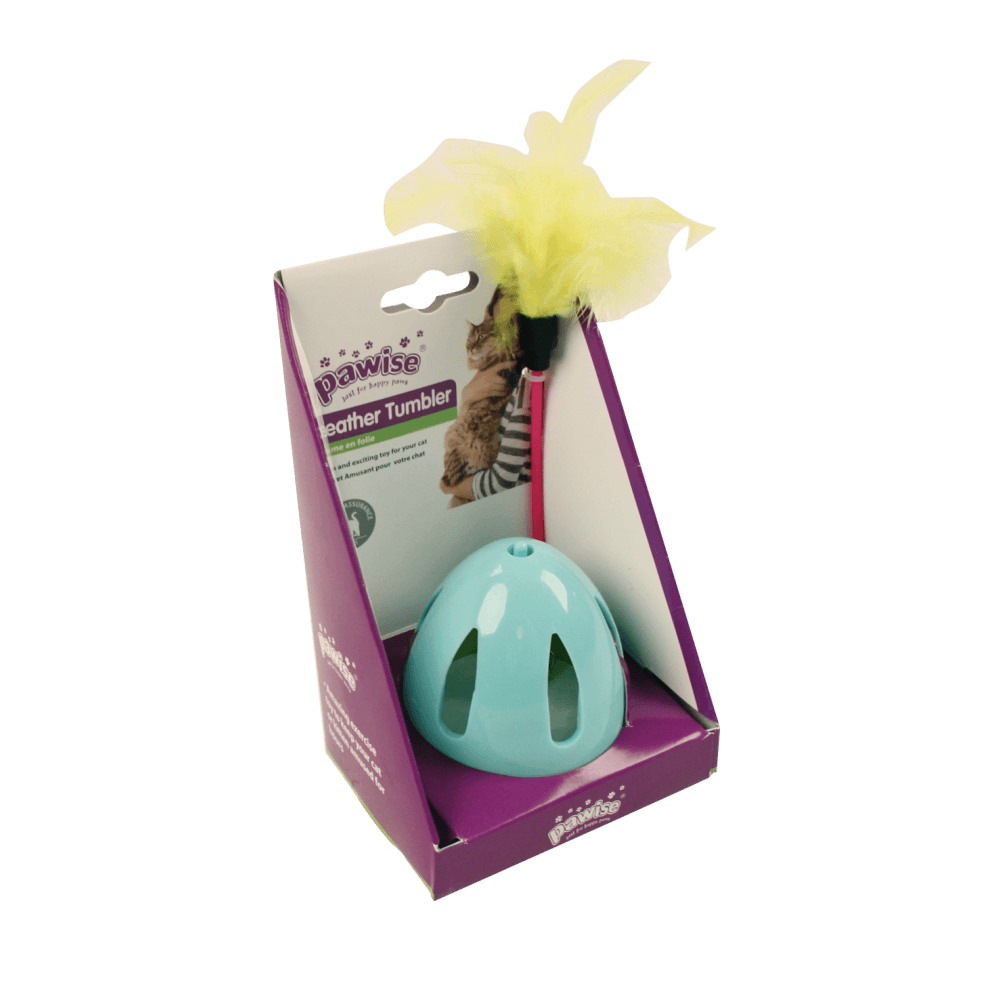 Juguete Pawise Vaso de Plumas para Gato Único
