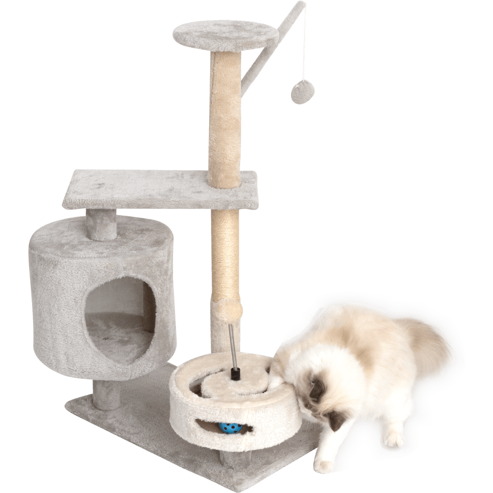 Árbol rascador Pawise con cueva y pista de juego para gatos Único