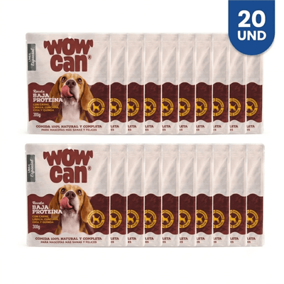 Combo Alimento Húmedo Para Perro Pouch Wow Can Baja en Proteína - x20 20 Un