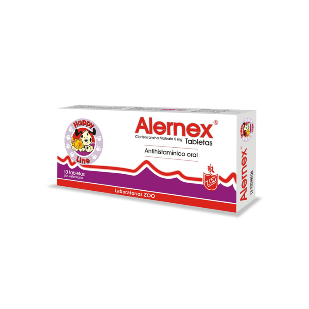 Antihistamínico Para Mascotas Alernex 10 Tabs