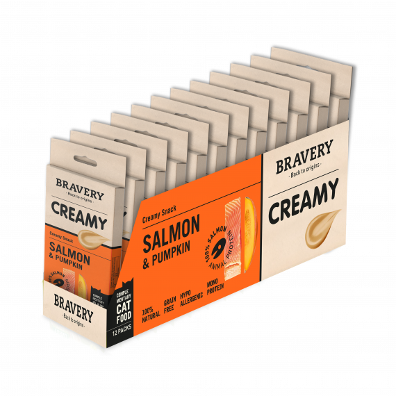 Bravery Creamy Salmon & Pumpkin Pack de 12 cajas de 56 g
