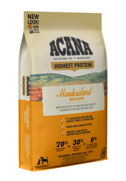 Acana Highest Protein, Meadowland Recipe – Alimento para perros 11.4 kg