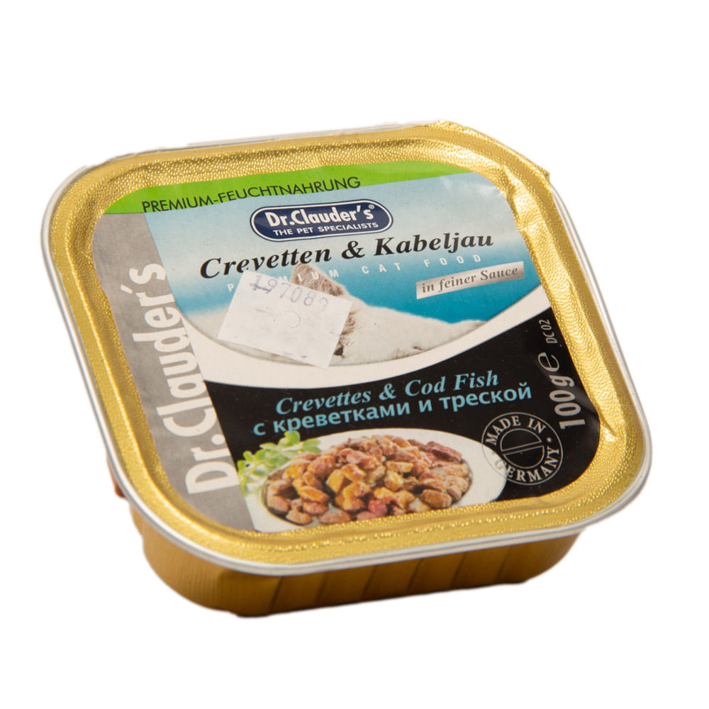Alimento Húmedo Para Gato Dr.Clauder's Pouch Gambas Y Bacalao 100 g
