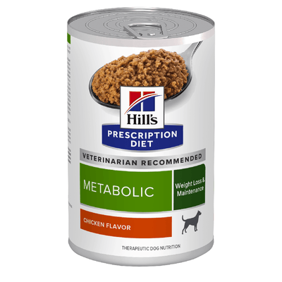 Alimento húmedo para perro Hills Prescription Diet Metabolic control de peso con pollo 13 oz